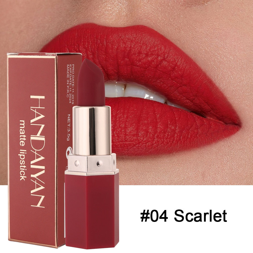 HANDAIYAN 6-Shade Matte Lip Elegance Set: Long-Wear Lip Color Collection High Shine