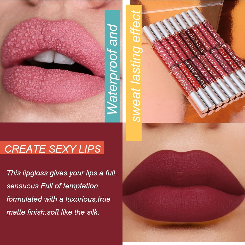 Elegant Matte Lip Palette: 18 Long-Lasting Shades of Beauty High Shine
