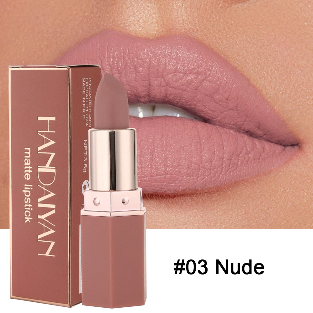 HANDAIYAN 6-Shade Matte Lip Elegance Set: Long-Wear Lip Color Collection High Shine
