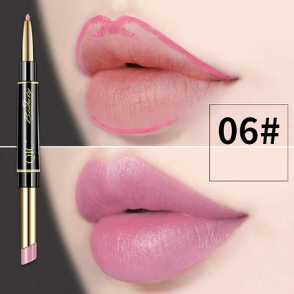 Precision Matte Lip Duo: Long-Lasting Waterproof Lipstick & Liner High Shine